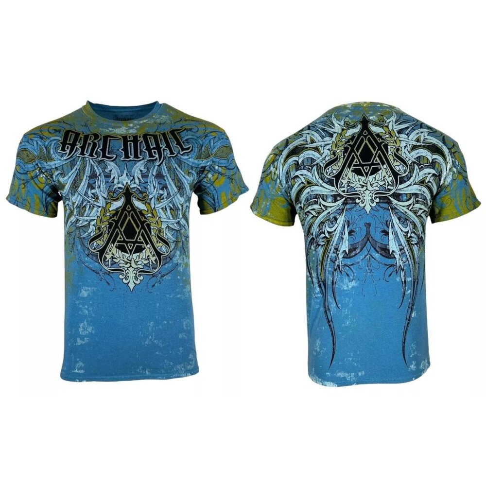 Archaic by Affliction Men's T-Shirt Die Alone Biker Tattoo, S-5XL